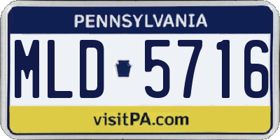 PA license plate MLD5716