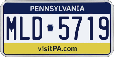 PA license plate MLD5719