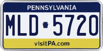 PA license plate MLD5720