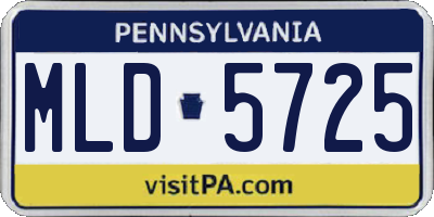 PA license plate MLD5725