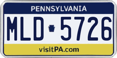 PA license plate MLD5726