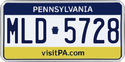 PA license plate MLD5728