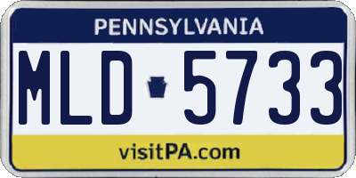 PA license plate MLD5733