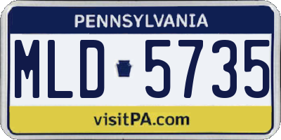 PA license plate MLD5735