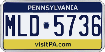 PA license plate MLD5736