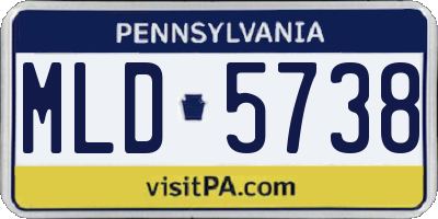PA license plate MLD5738