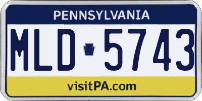 PA license plate MLD5743