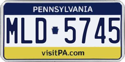 PA license plate MLD5745