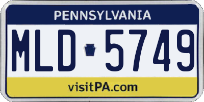 PA license plate MLD5749