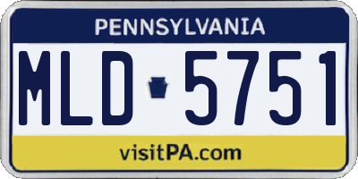 PA license plate MLD5751