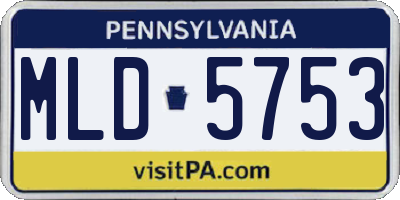 PA license plate MLD5753