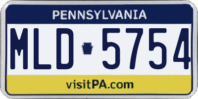 PA license plate MLD5754