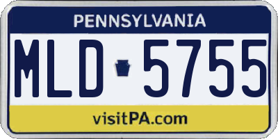 PA license plate MLD5755