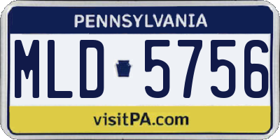 PA license plate MLD5756