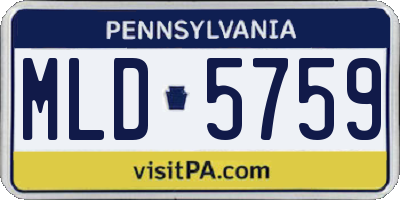 PA license plate MLD5759