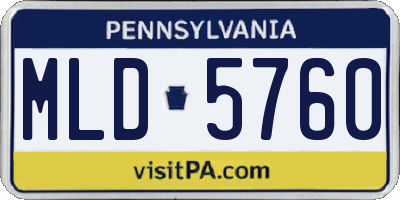 PA license plate MLD5760