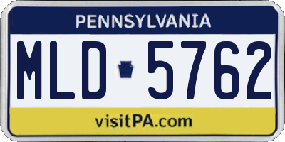 PA license plate MLD5762