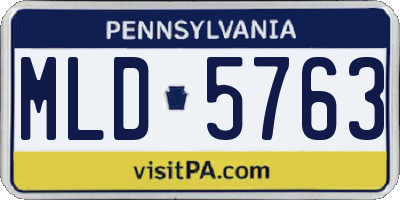 PA license plate MLD5763