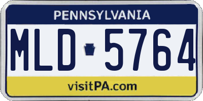 PA license plate MLD5764