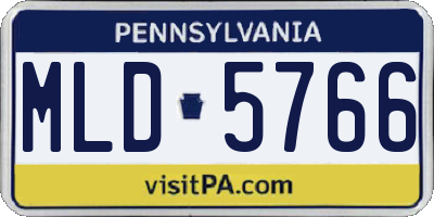 PA license plate MLD5766