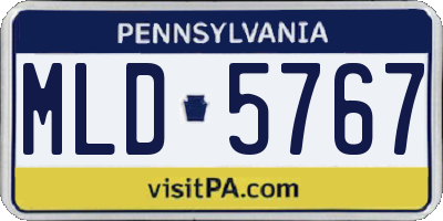 PA license plate MLD5767