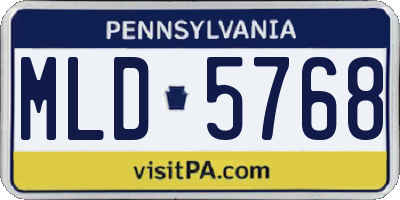 PA license plate MLD5768