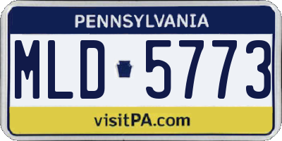 PA license plate MLD5773
