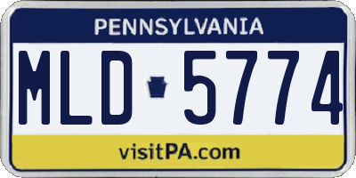 PA license plate MLD5774