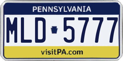 PA license plate MLD5777