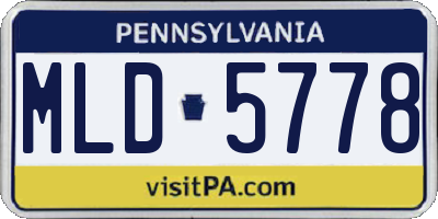 PA license plate MLD5778