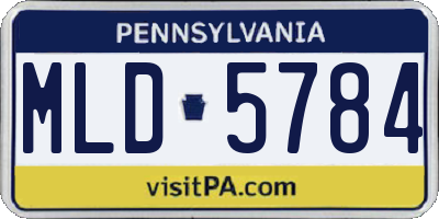 PA license plate MLD5784