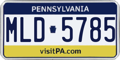 PA license plate MLD5785