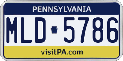 PA license plate MLD5786