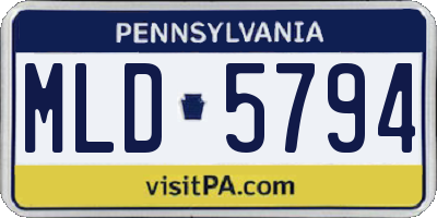 PA license plate MLD5794