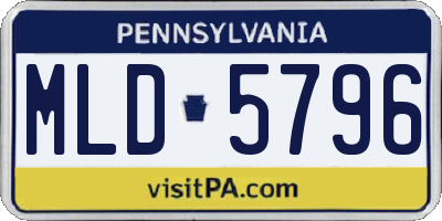 PA license plate MLD5796