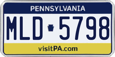 PA license plate MLD5798