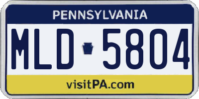 PA license plate MLD5804