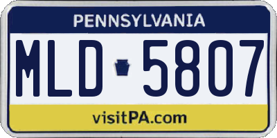 PA license plate MLD5807