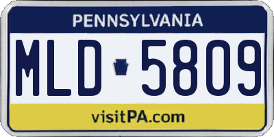 PA license plate MLD5809