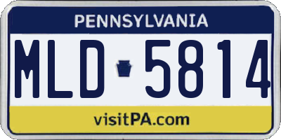 PA license plate MLD5814