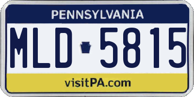 PA license plate MLD5815