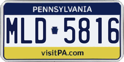 PA license plate MLD5816