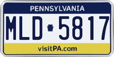 PA license plate MLD5817