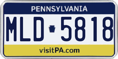 PA license plate MLD5818