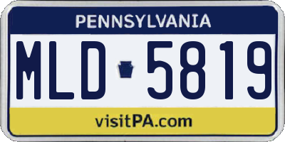 PA license plate MLD5819
