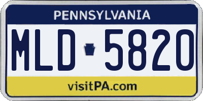 PA license plate MLD5820