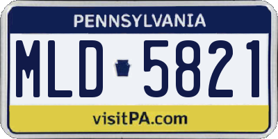 PA license plate MLD5821