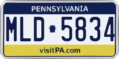 PA license plate MLD5834
