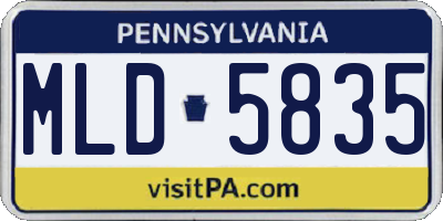 PA license plate MLD5835