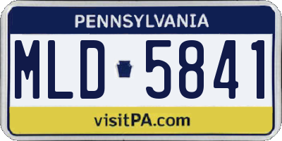 PA license plate MLD5841